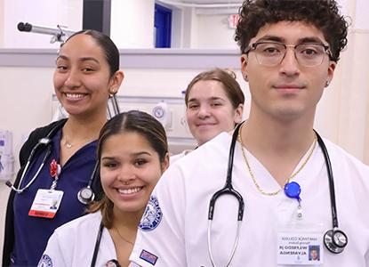 Hartwick College nursing students during hospital clinical rotation